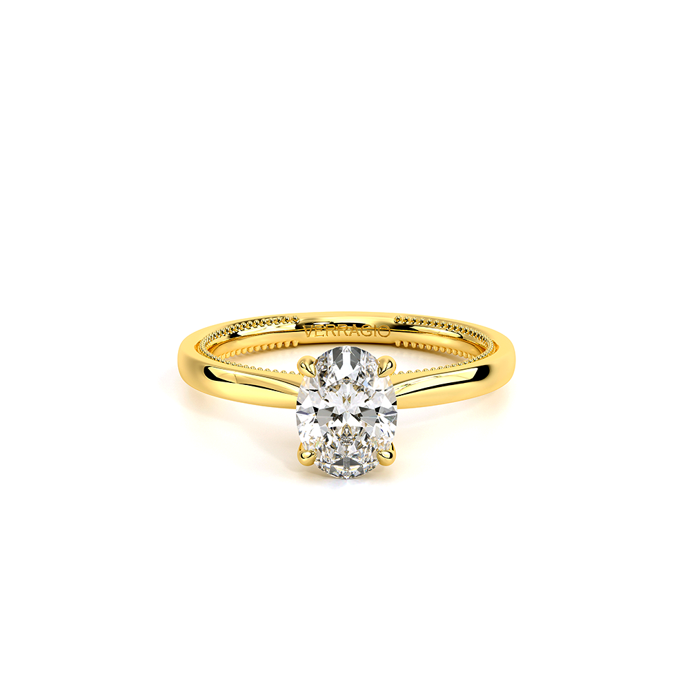 Oval Solitaire 18k Yellow Gold Engagement Ring - REN-SOL301