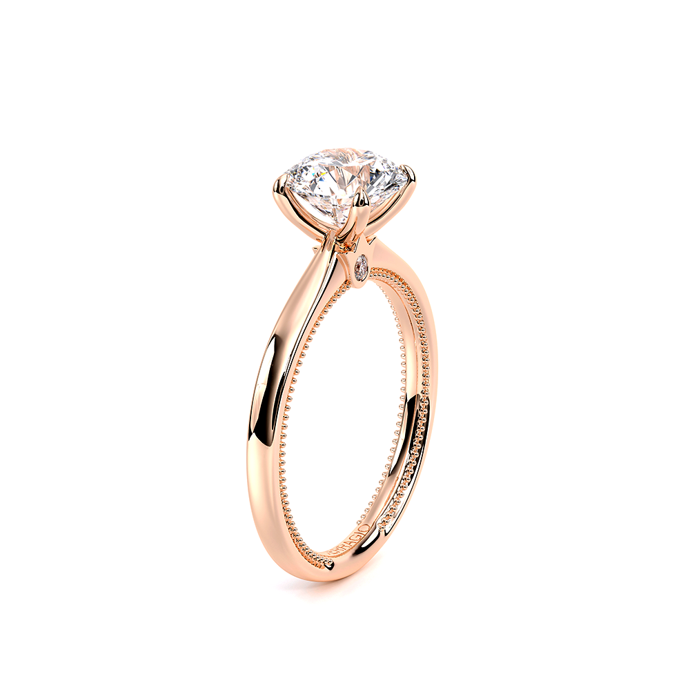 Round Solitaire 14k Rose Gold Engagement Ring - REN-SOL301