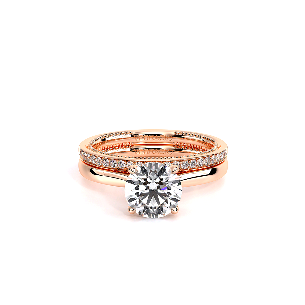 Round Solitaire 18k Rose Gold Engagement Ring - REN-SOL301