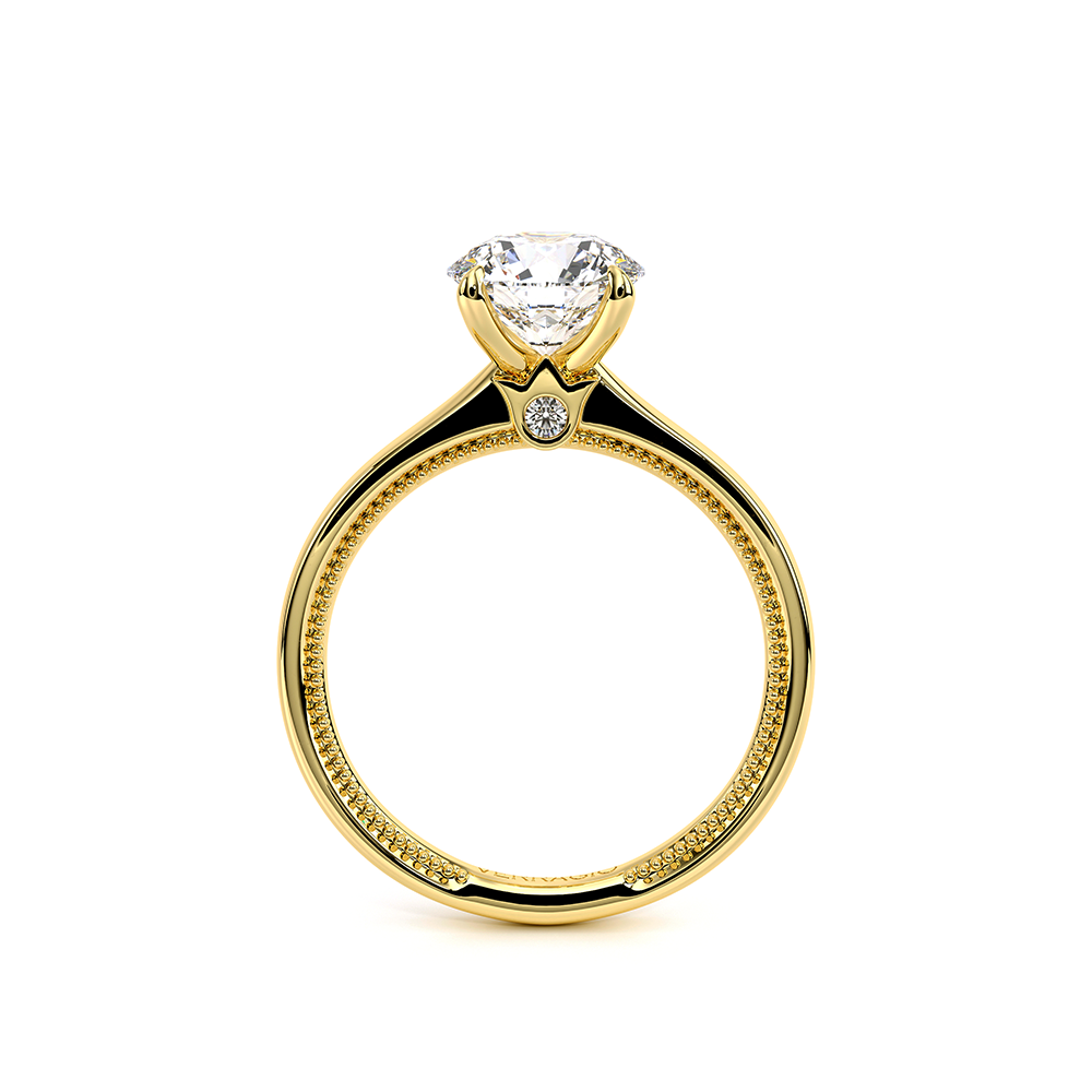 Round Solitaire 18k Yellow Gold Engagement Ring - REN-SOL301