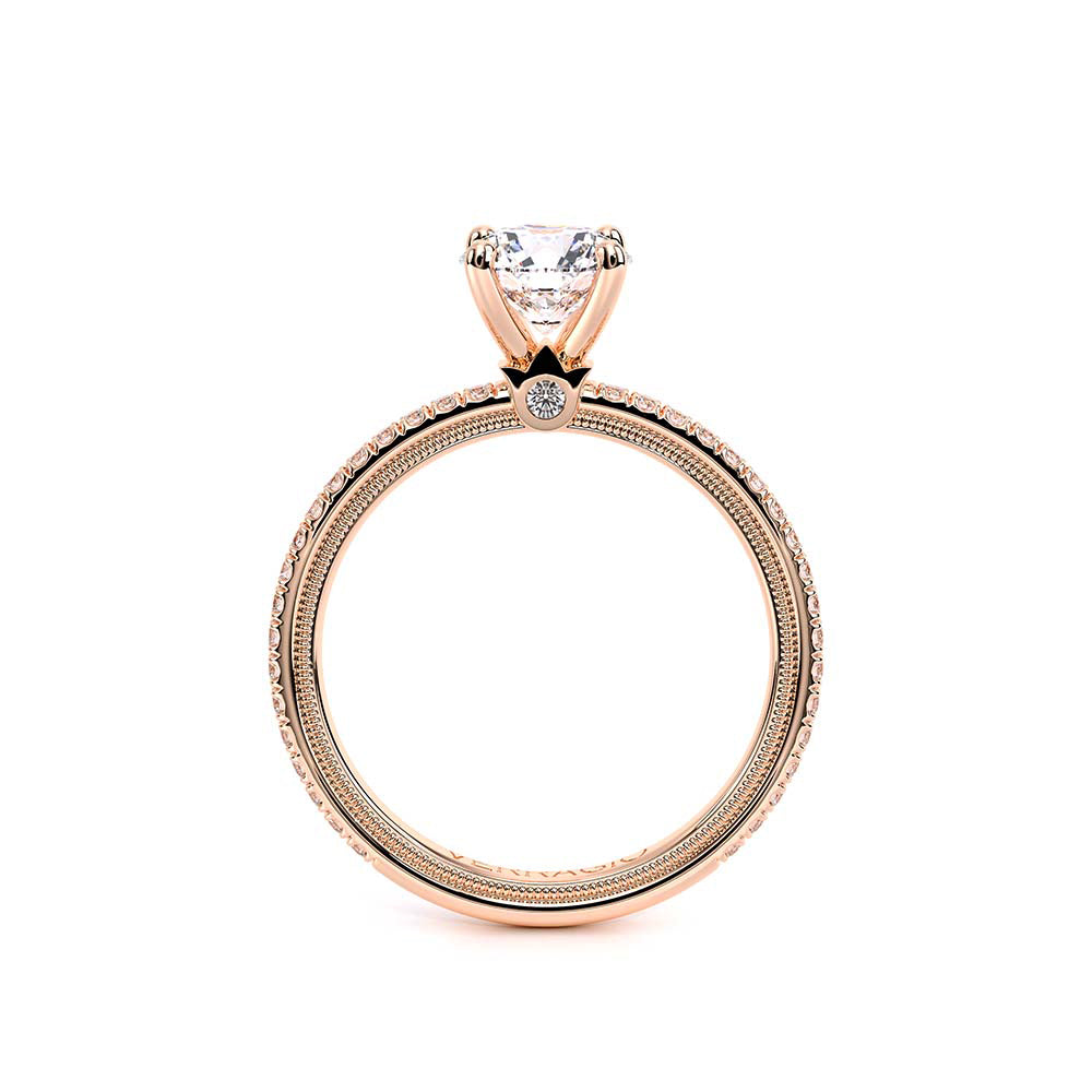 Round Solitaire 18k Rose Gold Engagement Ring - TR-120R4
