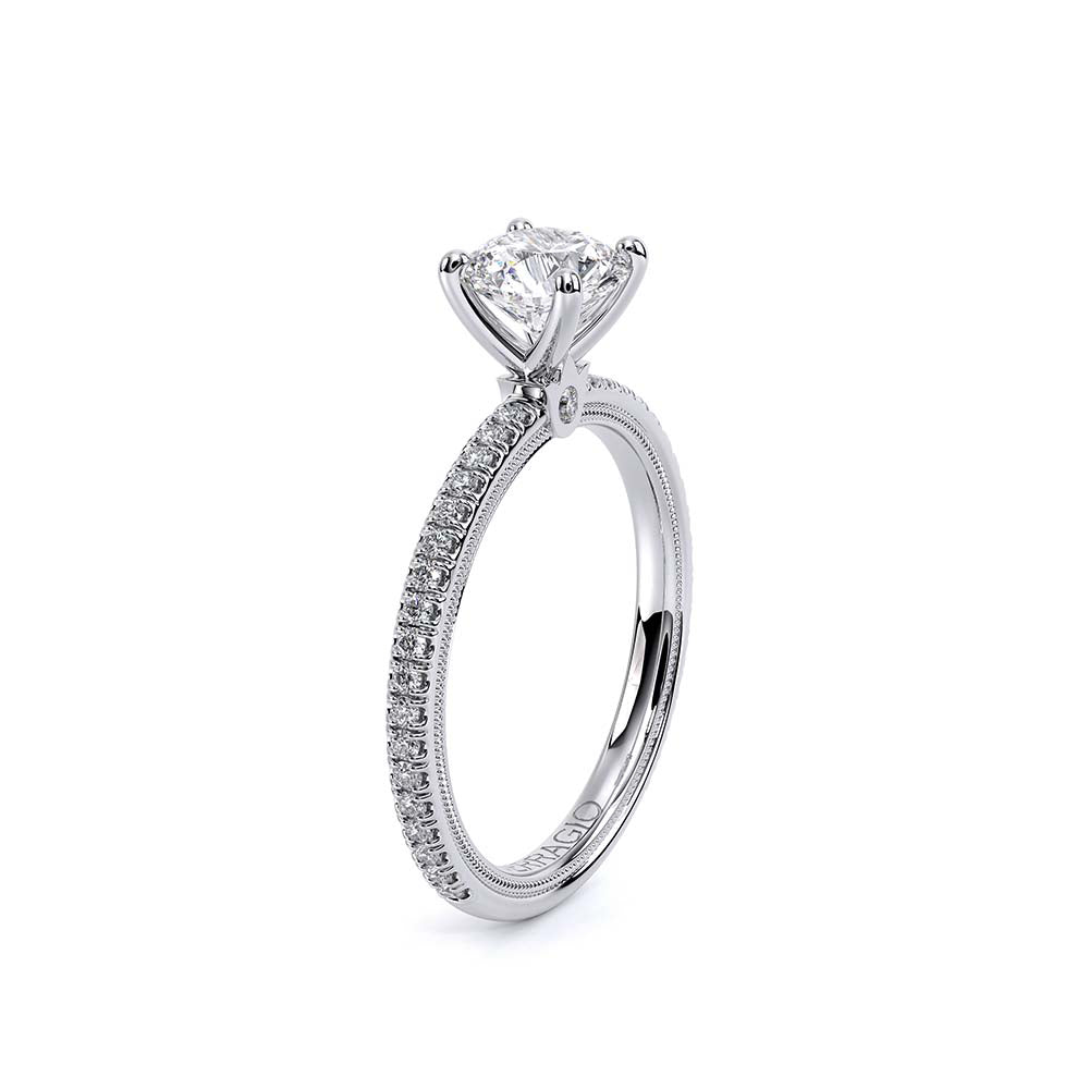 Round Solitaire 14k White Gold Engagement Ring - TR-120R4