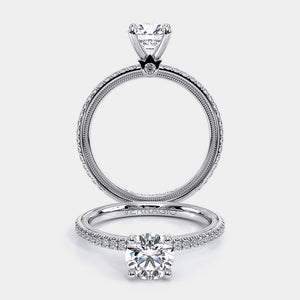 Round Solitaire 14k White Gold Engagement Ring - TR-120R4