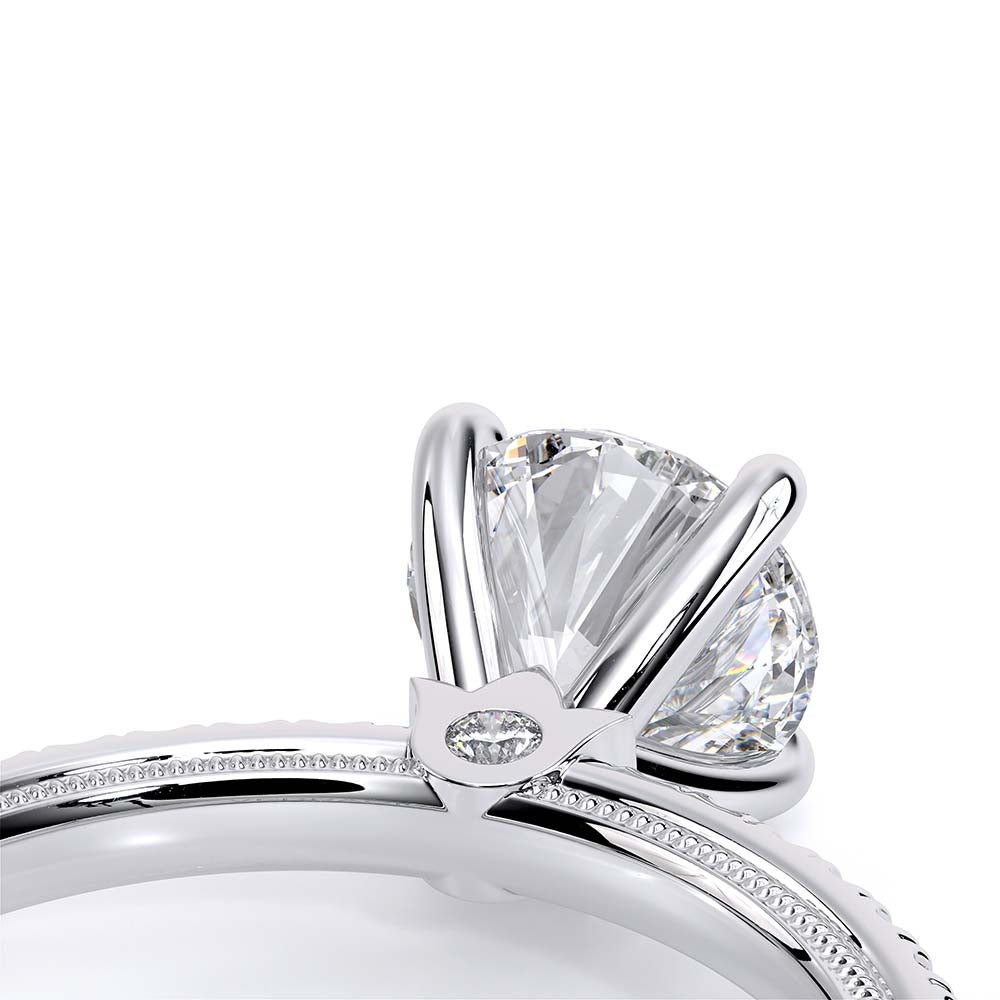 Round Solitaire 18k White Gold Engagement Ring - TR-120R4
