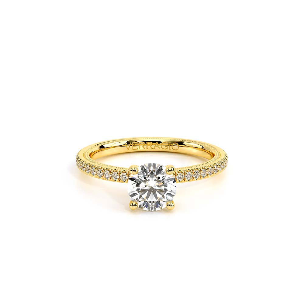 Round Solitaire 14k Yellow Gold Engagement Ring - TR-120R4