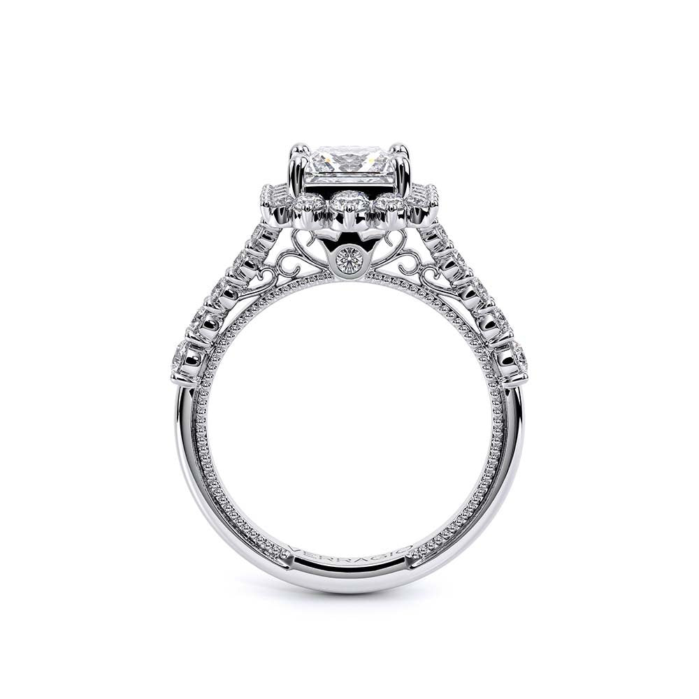 Princess Halo 14k White Gold Engagement Ring - VEN-5084