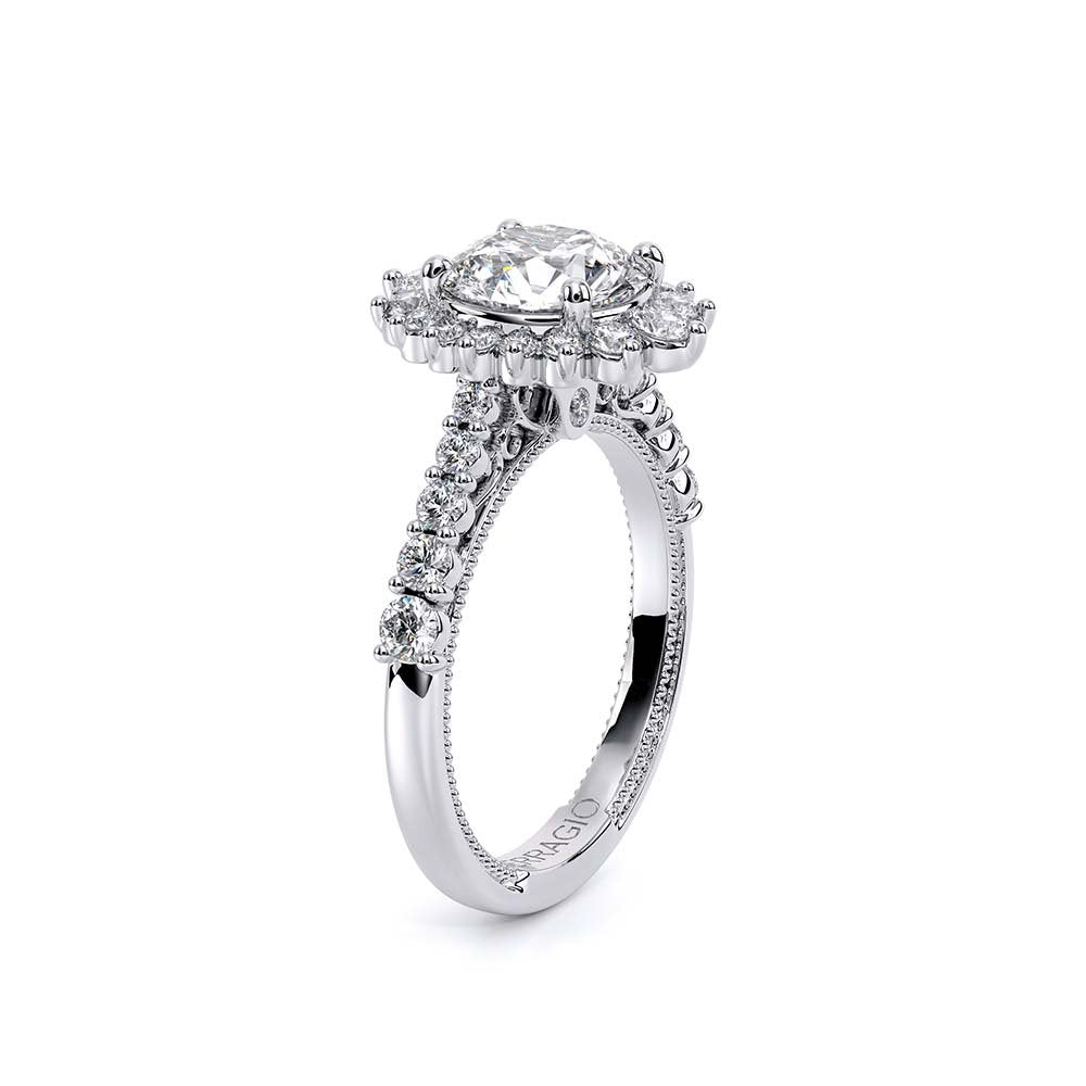 Round Halo Platinum Engagement Ring - VEN-5084