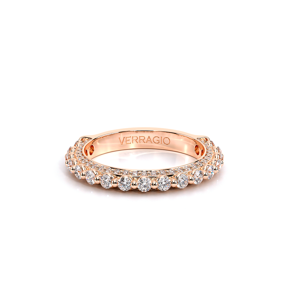 Modern Diamond Wedding Ring 14k Rose Gold - CTR-0488