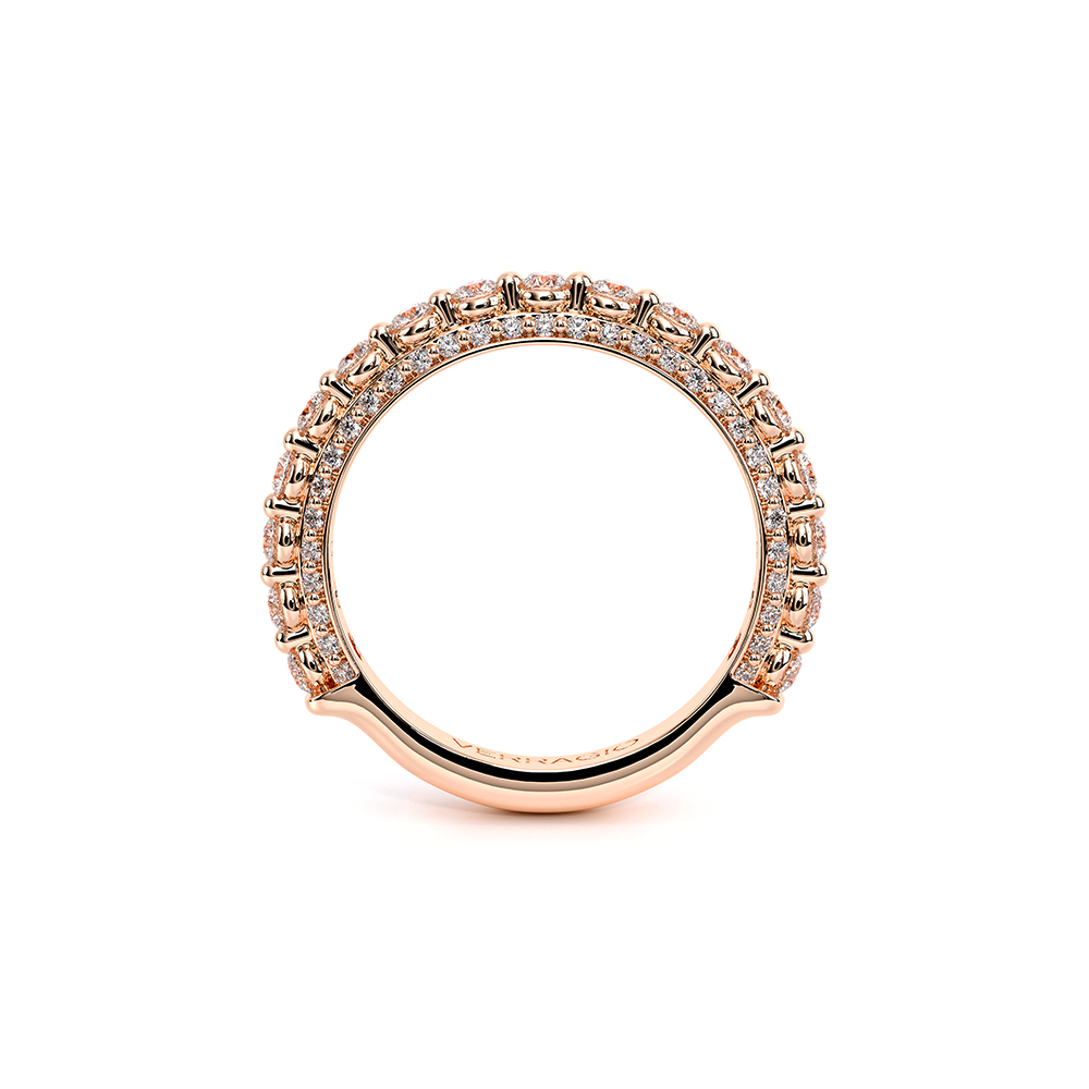 Modern Diamond Wedding Ring 18k Rose Gold - CTR-0488