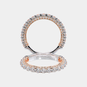 Modern Diamond Wedding Ring 14k White/Rose Gold - CTR-0488