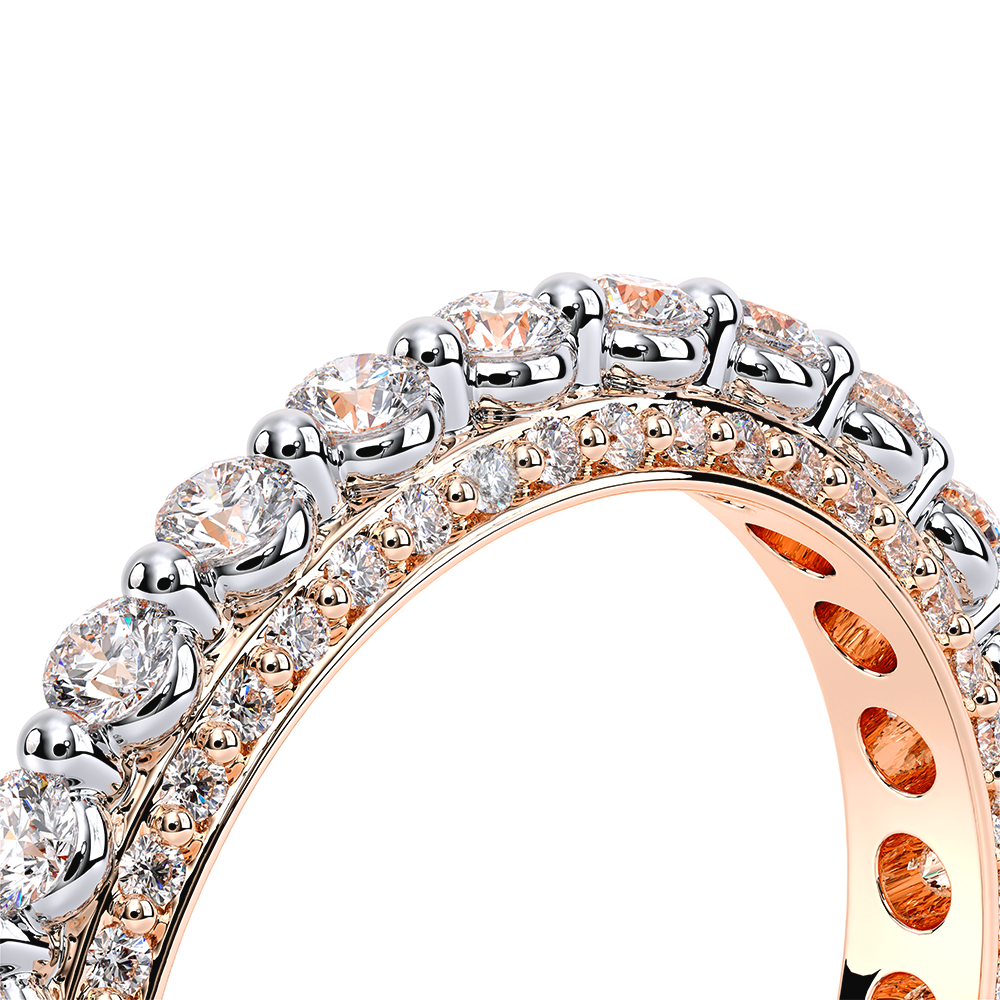 Modern Diamond Wedding Ring 14k White/Rose Gold - CTR-0488