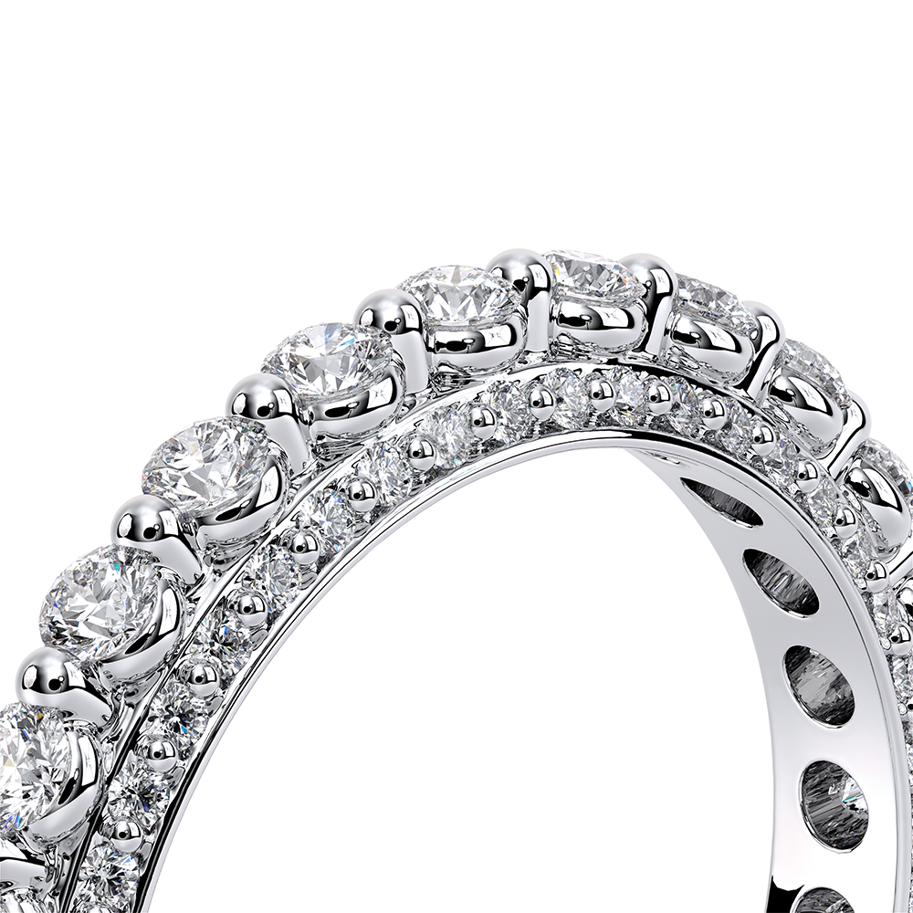 Modern Diamond Wedding Ring 14k White Gold - CTR-0488