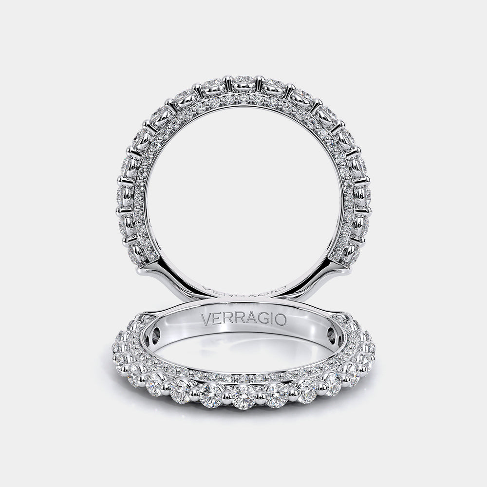 Modern Diamond Wedding Ring 18k White Gold - CTR-0488