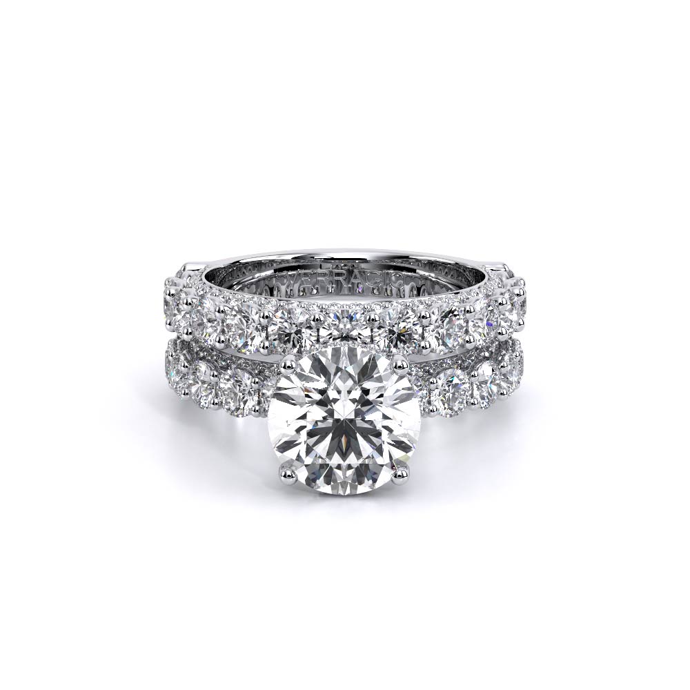 Classic Diamond Wedding Ring 18k White Gold - CTR-0489