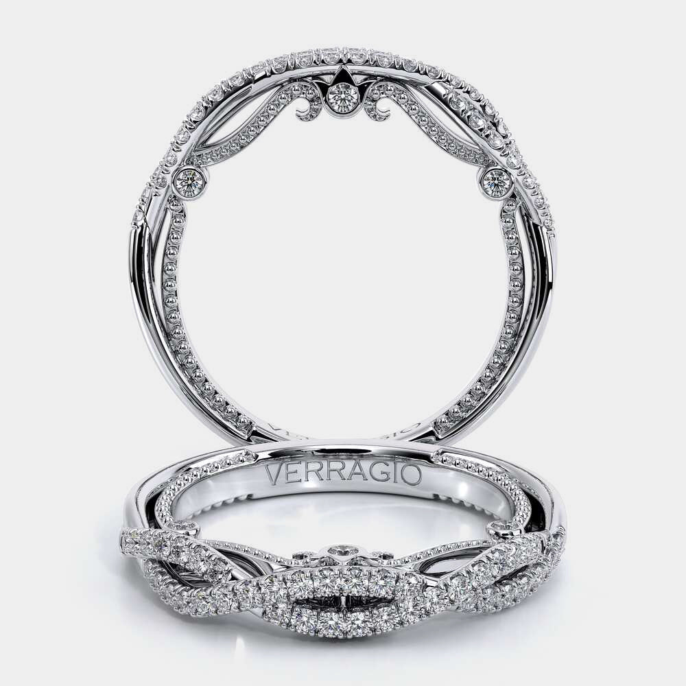 Vintage Diamond Accent Wedding Ring 14k White Gold - INS-7060