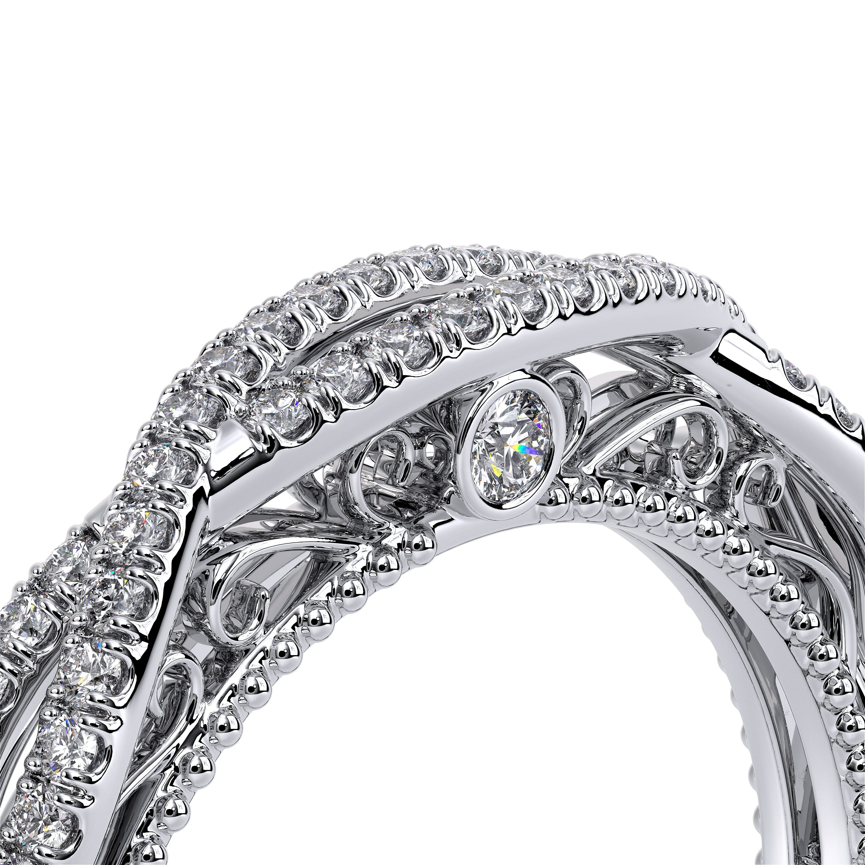 Vintage Twist Diamond Wedding Ring Platinum - VEN-5003