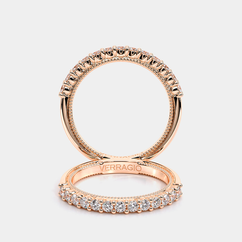 Diamond Wedding Ring 14k Rose Gold - VEN-5084