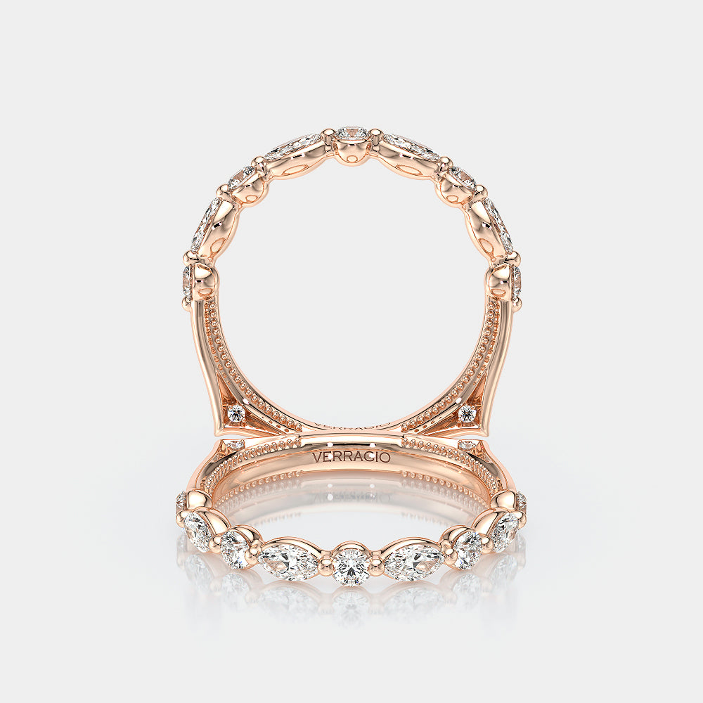 Vintage Diamond Wedding Ring 14k Rose Gold - VNG-2202