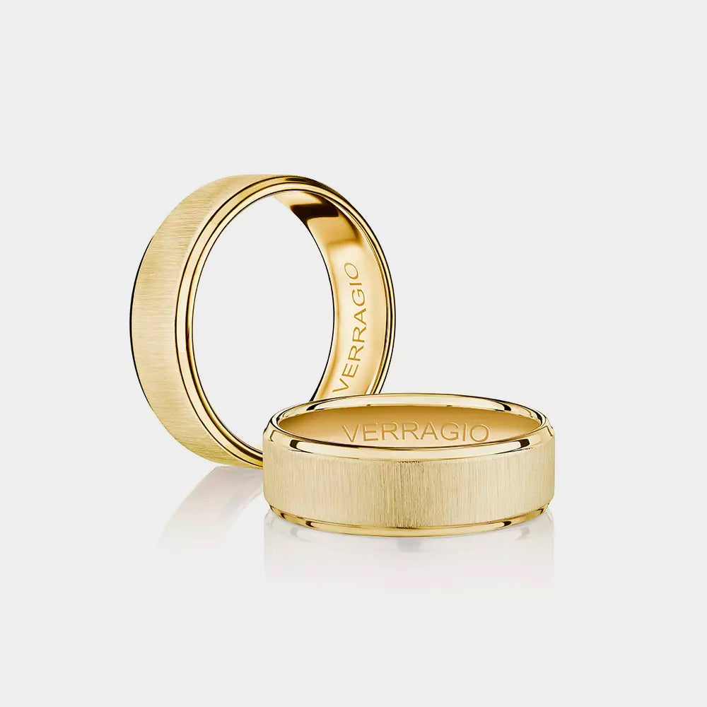 Modern Brushed Wedding Ring 14k Yellow Gold - VWS-207