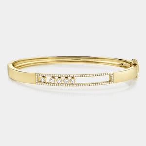 Kate Yellow Gold Diamond Slider Bangle Bracelet