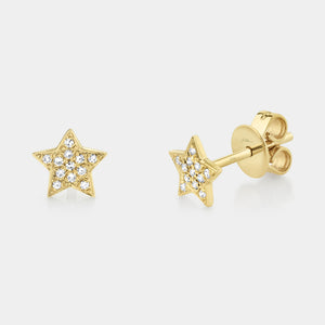Kate Yellow Gold Diamond Star Stud Earrings