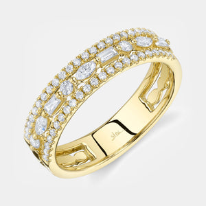 Kate Yellow Gold Marquise & Baguette Diamond Band