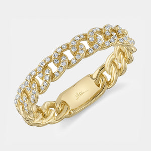 Kate Yellow Gold Pavé Diamond Link Ring