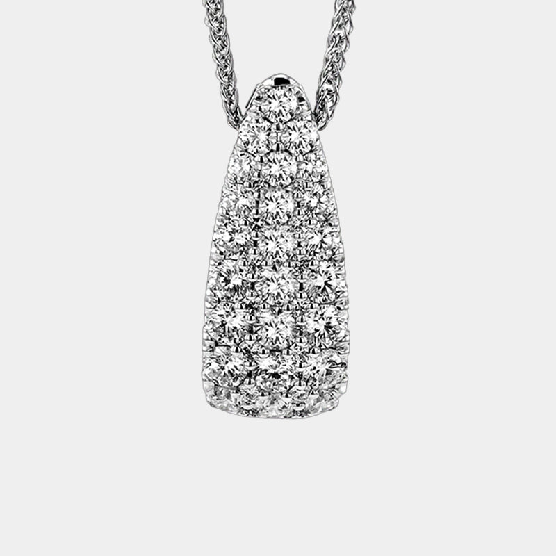 Diamond dome pendant in 18K white gold