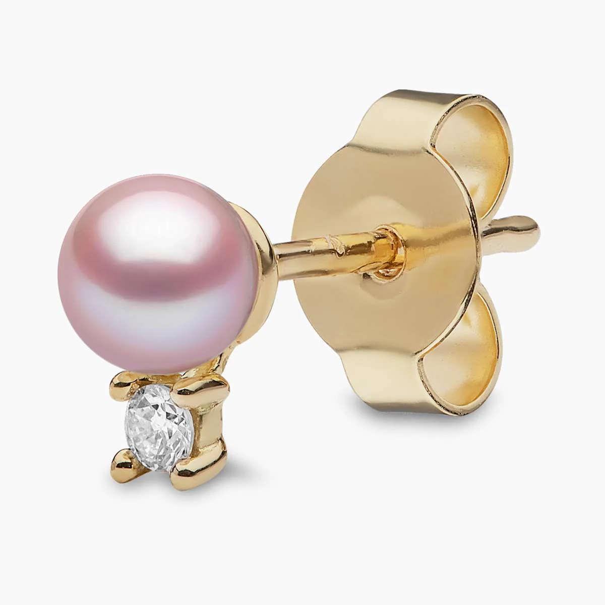 pink pearl and diamond earrings