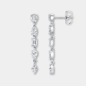 Montage Diamond Drop Earrings in White Gold
