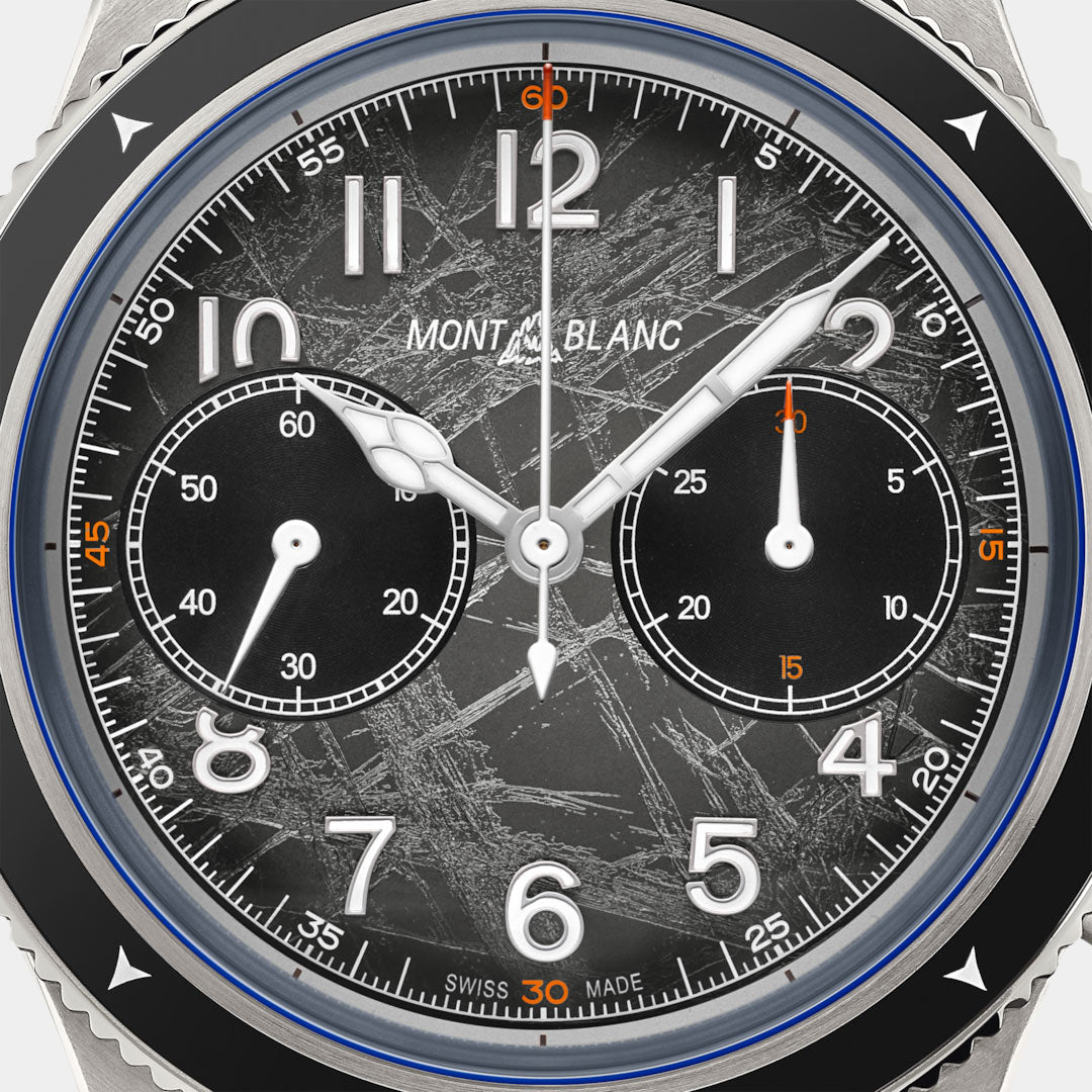 Montblanc watch with detailed face and brand name