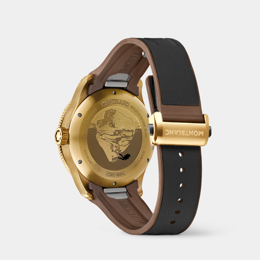 Iced Sea Date – Black Glacier Dial On Rubber Strap