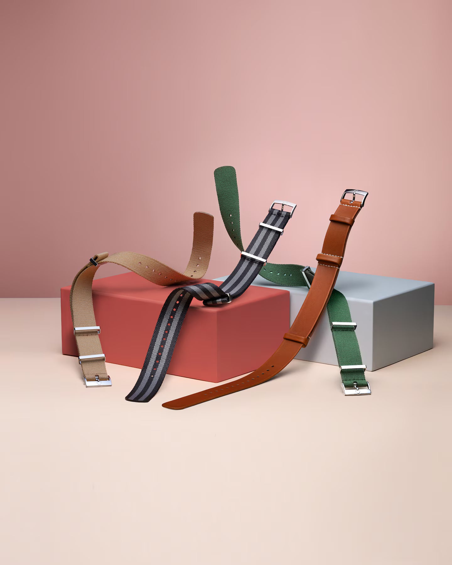 NATO Strap - Polyamide, 5 stripe black grey - 21–22 mm