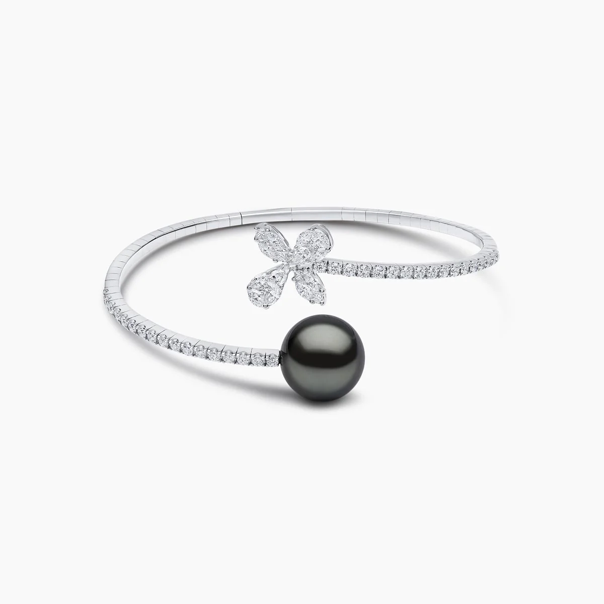black pearl and diamond bracelet