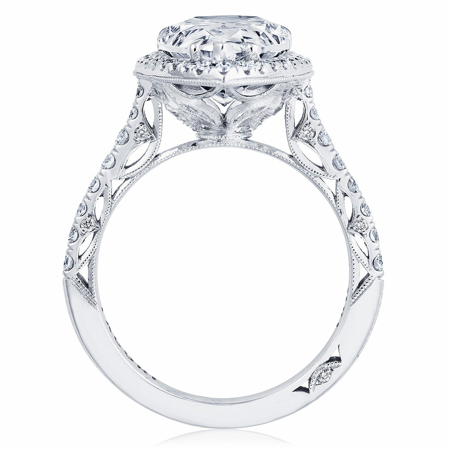 Pear Halo 18K White Gold Engagement Ring - 269122
