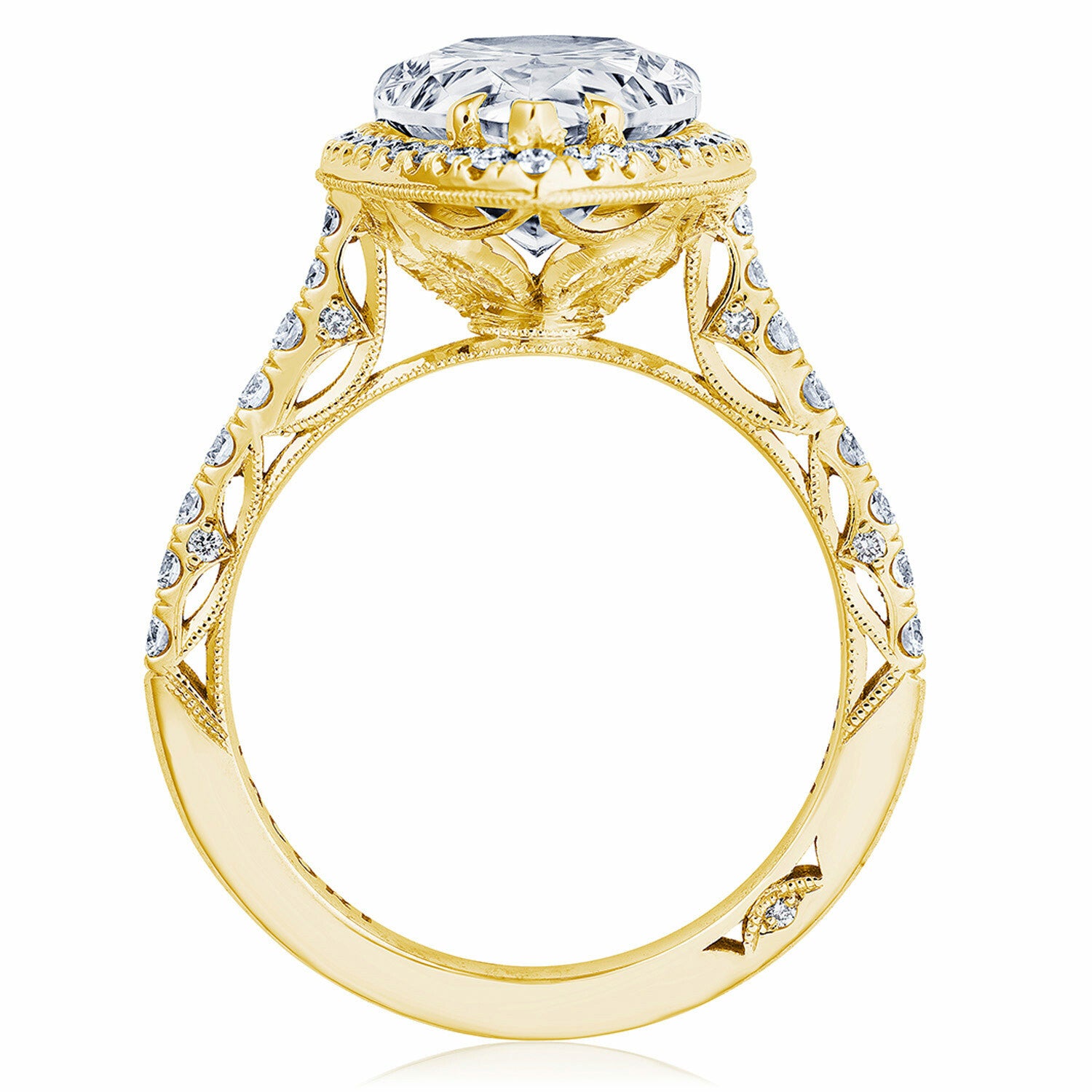 Pear Halo 18K Yellow Gold Engagement Ring - 269122