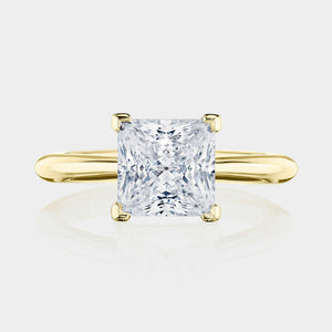 Princess Solitaire 18K Yellow Gold Engagement Ring - HT2671