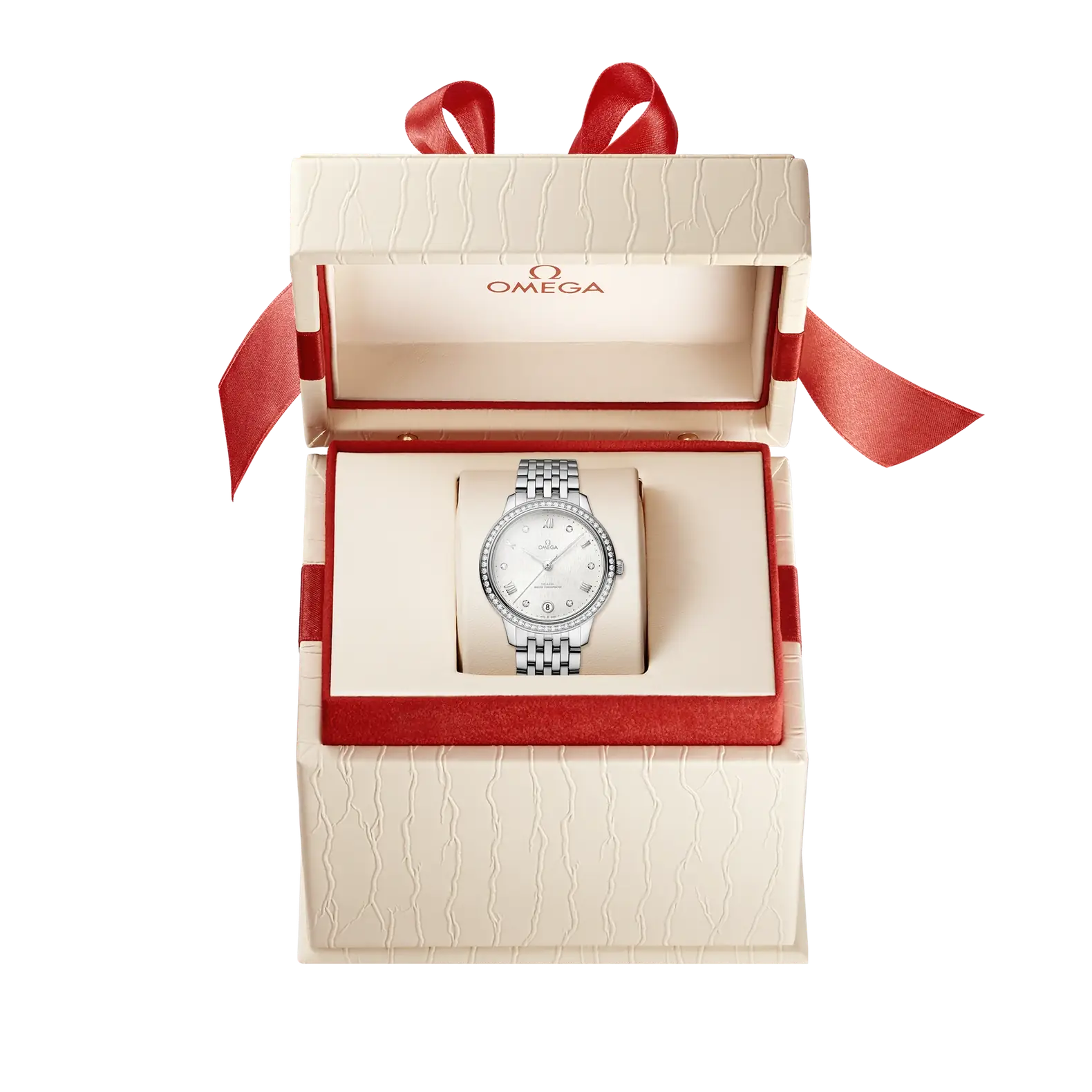 De Ville Prestige 34mm - Silver Diamond Dial and Bezel