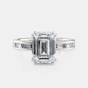 Emerald Channel-set Platinum Engagement Ring - R820