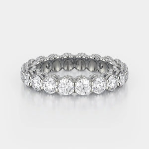 Round Diamond Lace Wedding Ring 18k White Gold - B328