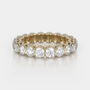 Round Diamond Lace Wedding Ring 18k Yellow Gold - B328