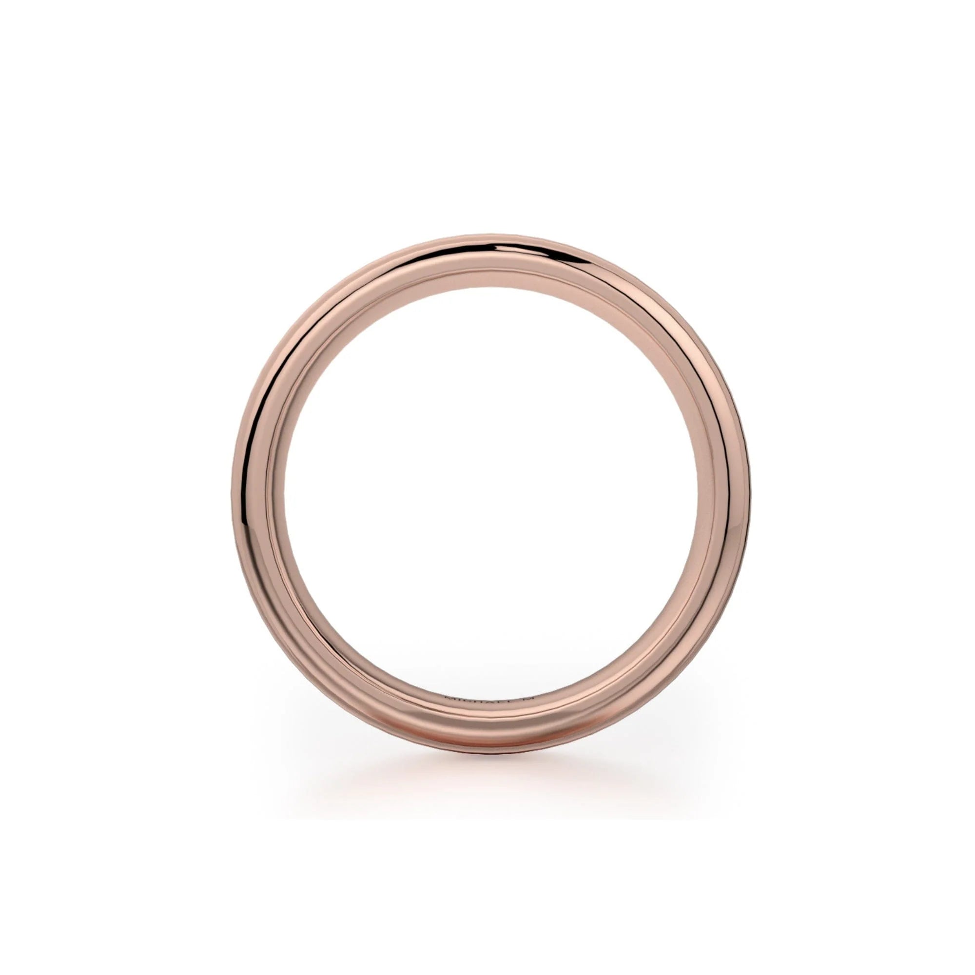 Brushed Milgrain Wedding Ring 14k Rose Gold - MB101