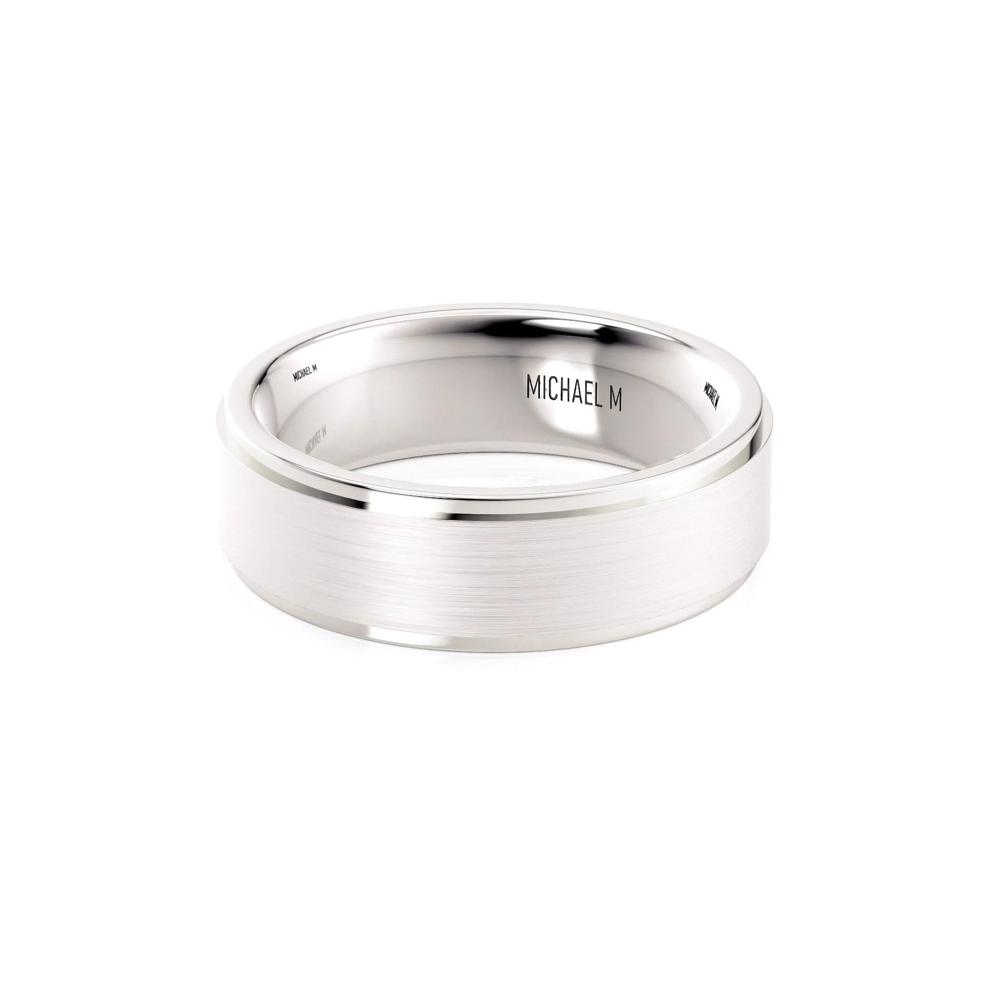 Classic Brushed Wedding Ring 18k White Gold – MB103