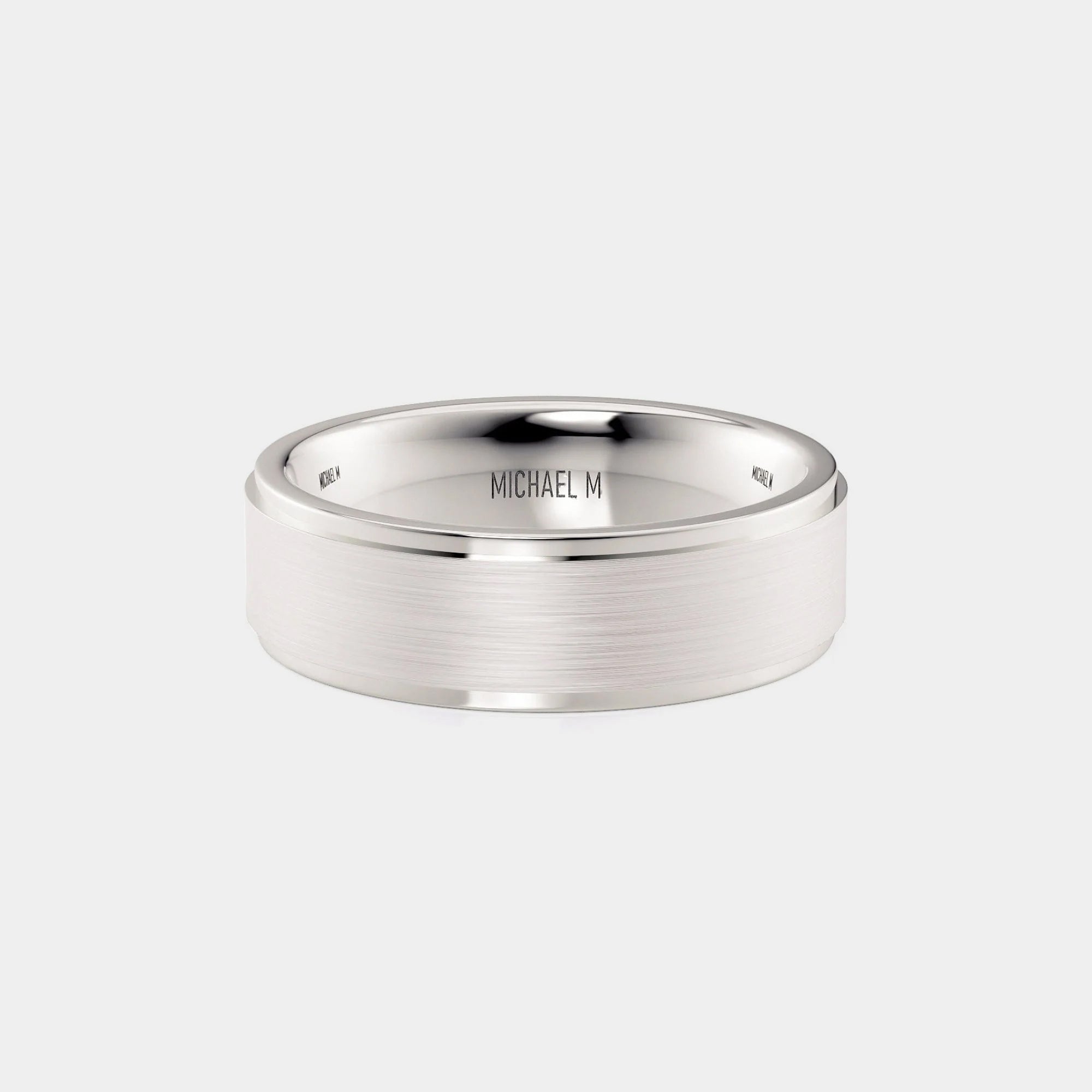 Classic Brushed Wedding Ring 18k White Gold – MB103