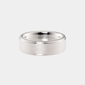 Classic Brushed Wedding Ring 18k White Gold – MB103