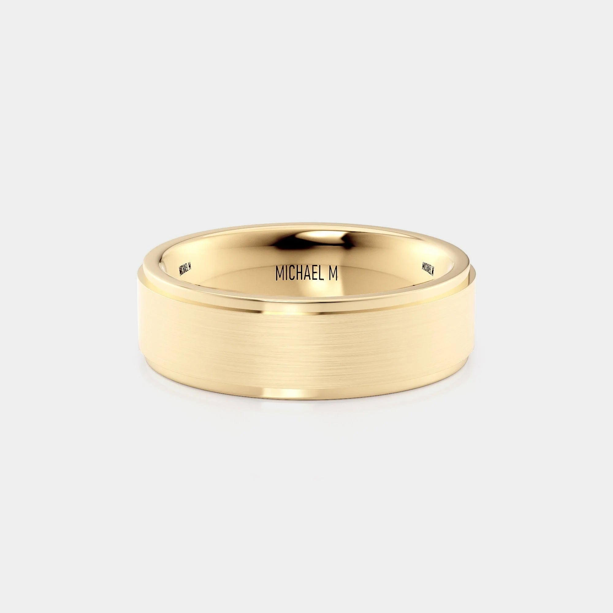 Classic Brushed Wedding Ring 18k Yellow Gold – MB103