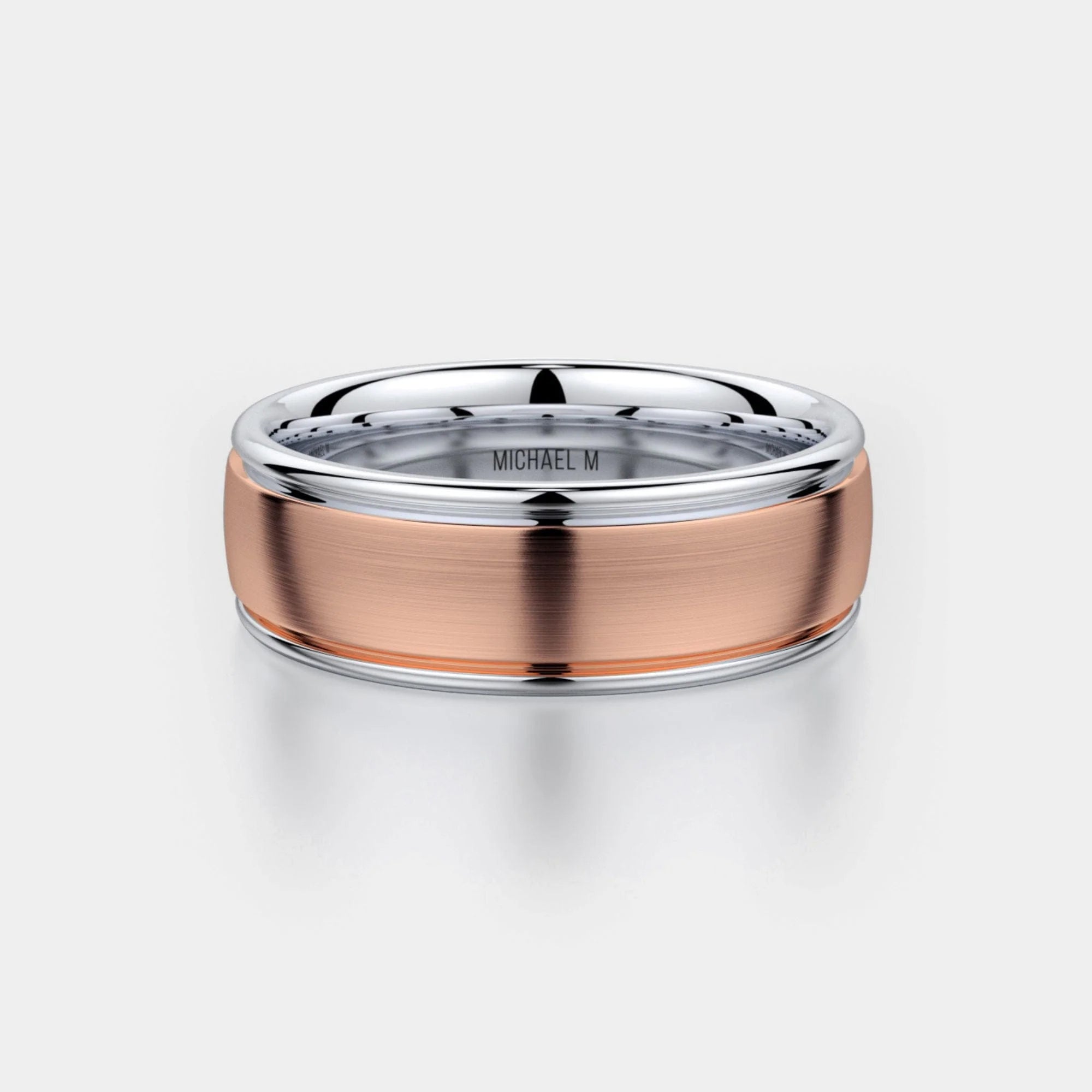 Brushed Wedding Ring 14k White/Rose Gold - MB106