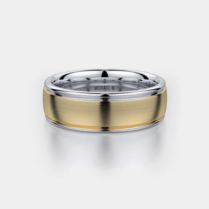Brushed Wedding Ring 18k Yellow/White Gold - MB106