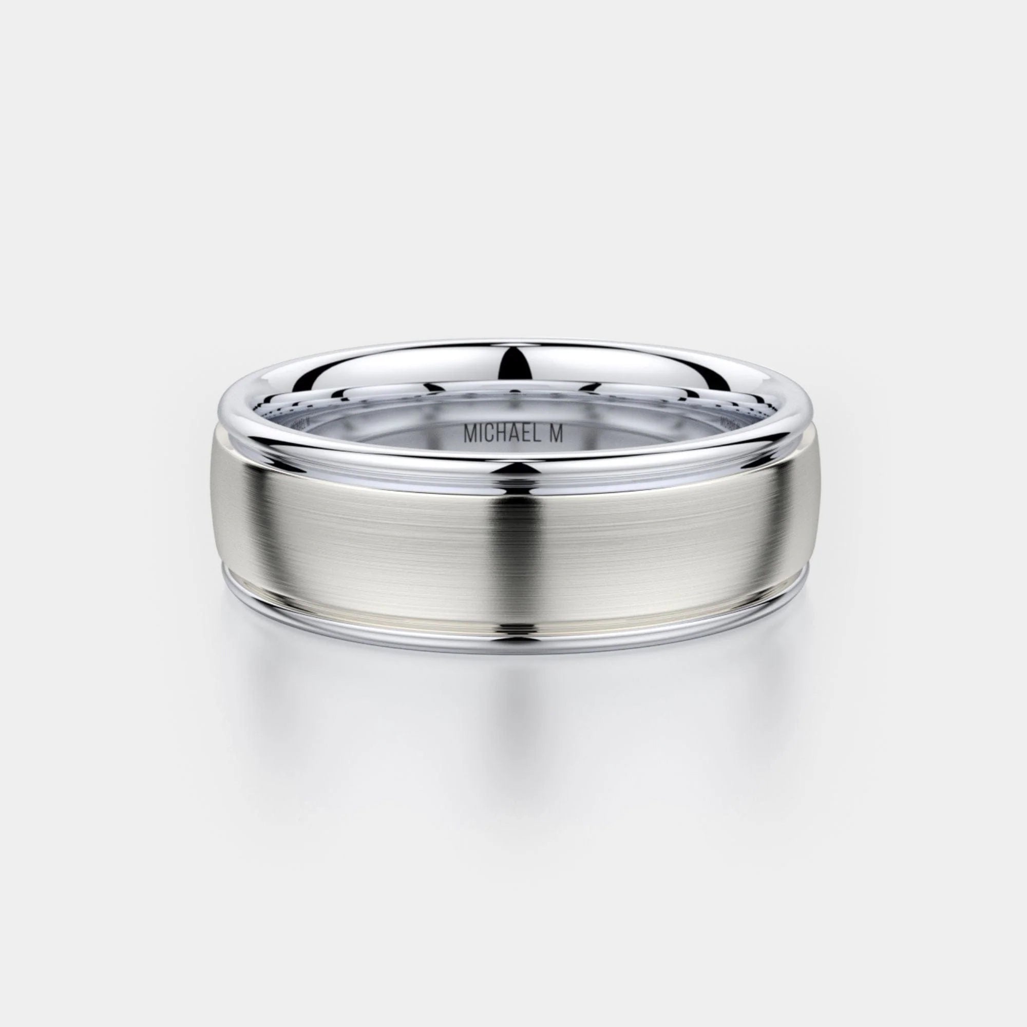 Brushed Wedding Ring 14k White Gold - MB106