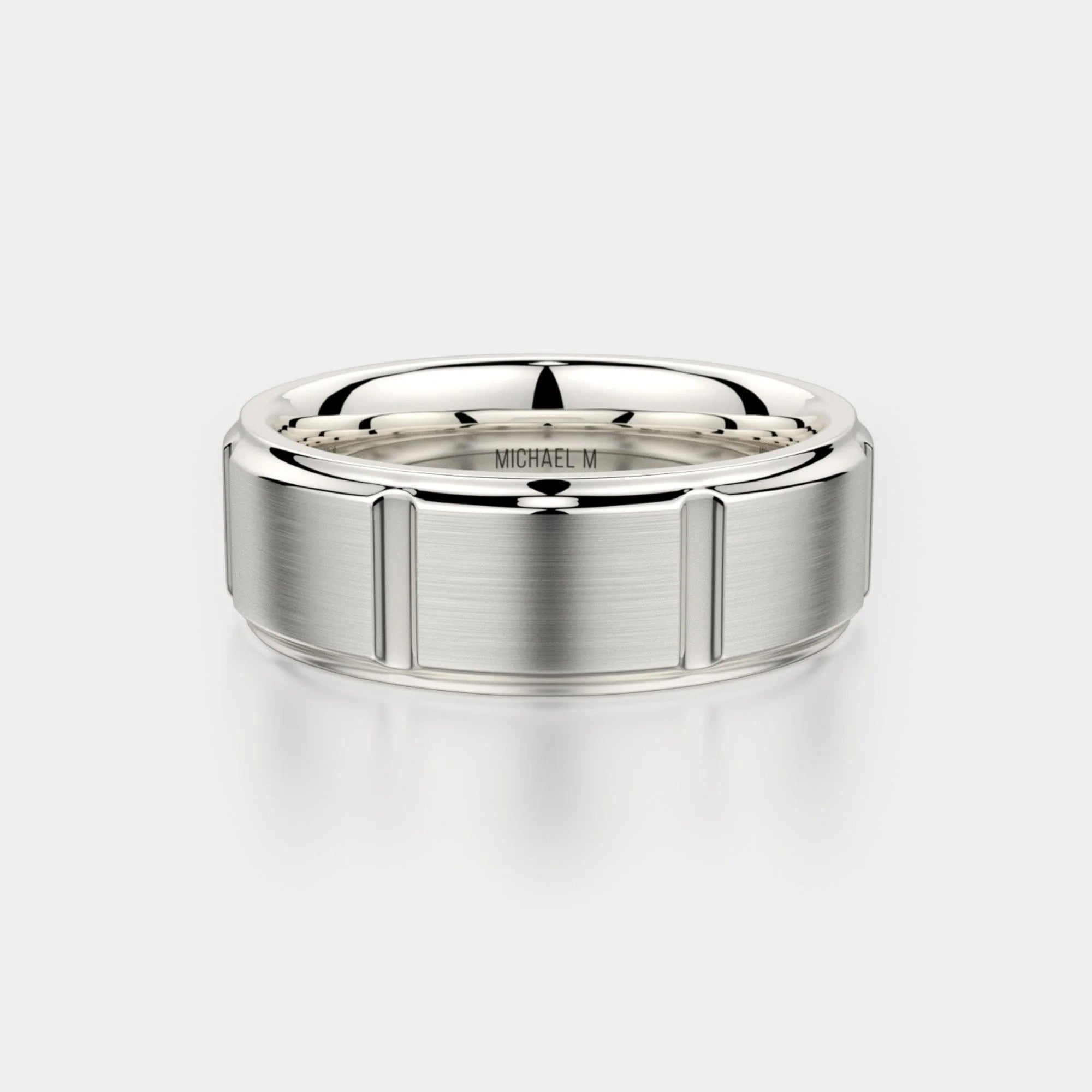 Modern Brushed Wedding Ring Platinum – MB108